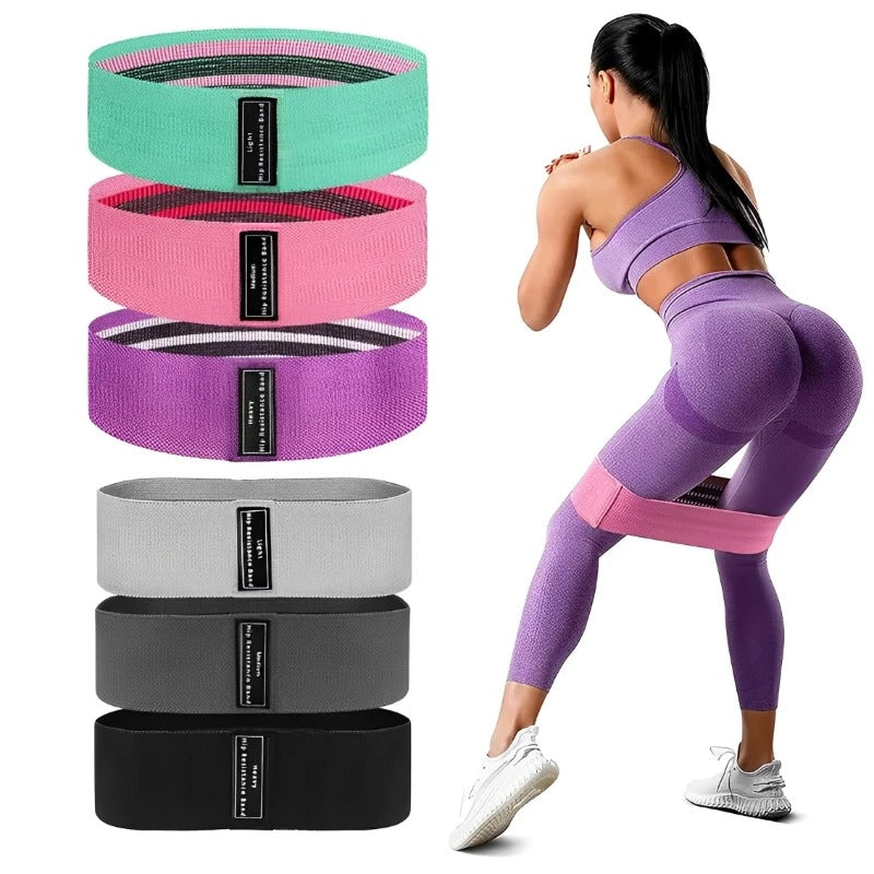 3Pcs Fabric Resistance Hip Booty Bands Glute